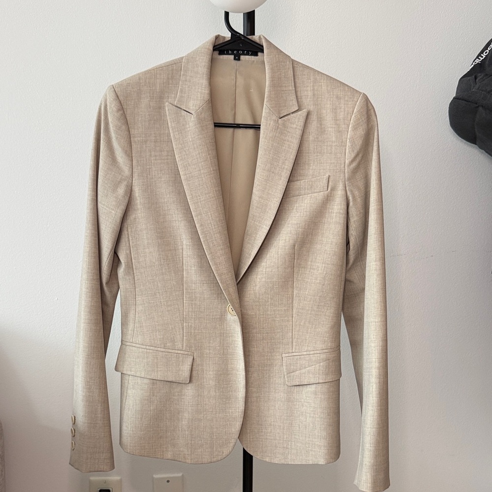 Theory Light Beige Tailored Blazer